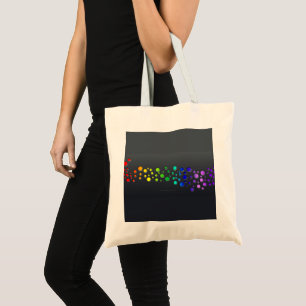 Bolso De Tela SlipperyJoe ama burbujas rojo naranja amarillo ver