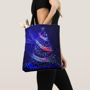 Bolso De Tela SlipperyJoe árbol de Navidad digital translúcido r