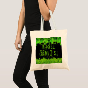Bolso De Tela SlipperyJoe's atención vegana feminista que llama