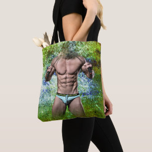 Bolso De Tela SlipperyJoe's blanco muscular hombre sexy speedo n