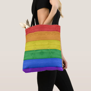 Bolso De Tela SlipperyJoe's clásico arcoíris táctil hecho a mano