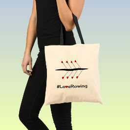 Bolso De Tela Slogan de Love Rowing y barco