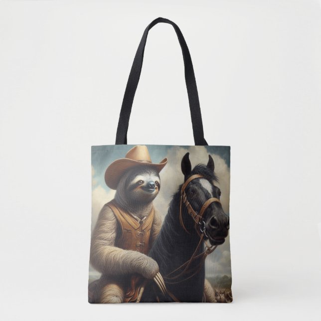 Bolso De Tela Sloth Cowboy (Anverso)