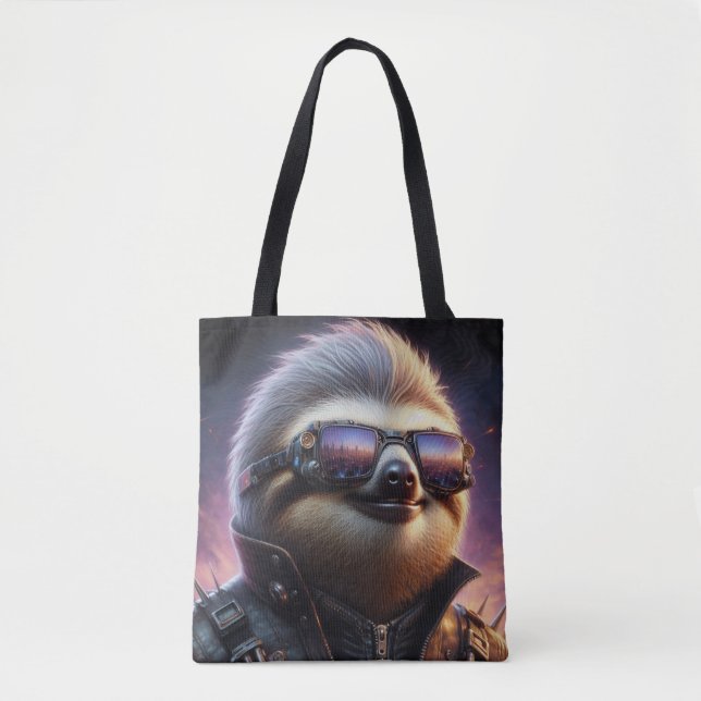 Bolso De Tela Sloth Cyberpunk (Anverso)