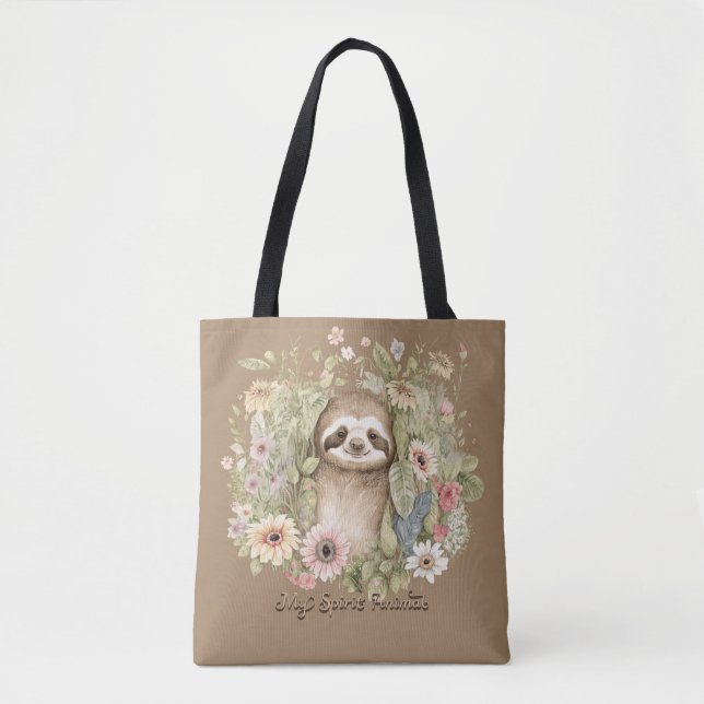 Bolso De Tela Sloth es mi animal espiritual (Anverso)