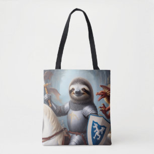 Bolso De Tela Sloth Knight contra los dragones