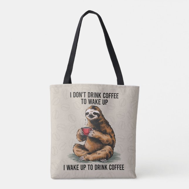 Bolso De Tela Sloth Love Coffee Tote (Reverso)