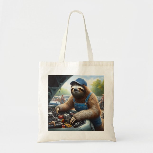 Bolso De Tela Sloth Mechanic (Frente)