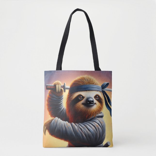 Bolso De Tela Sloth Ninja (Anverso)