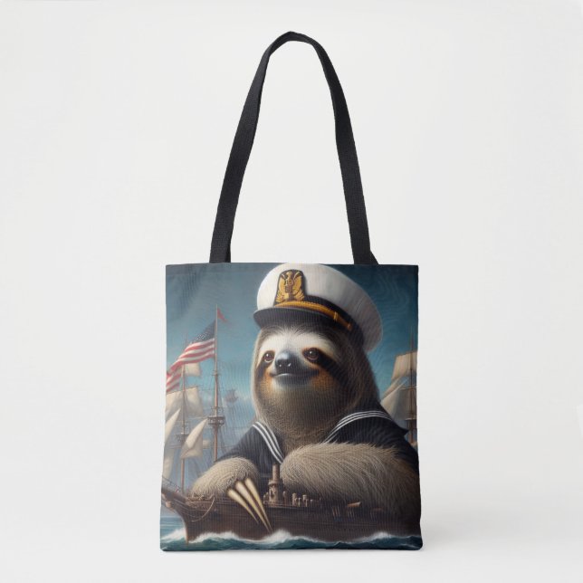 Bolso De Tela Sloth Sailor (Anverso)