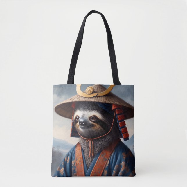 Bolso De Tela Sloth Samurai (Anverso)