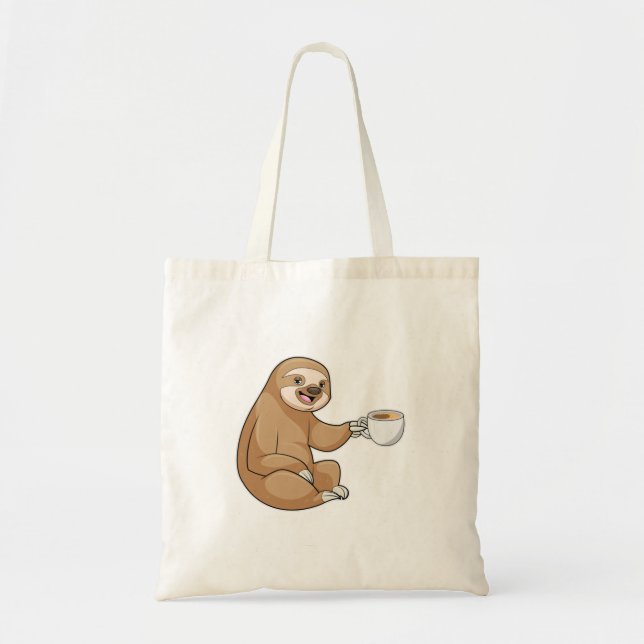 Bolso De Tela Sloth with Cup (Frente)