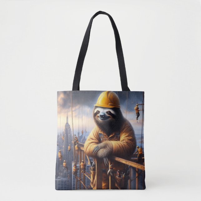 Bolso De Tela Sloth Working the High Steel (Anverso)