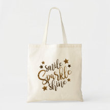 Smile Sparkle Shine Tote Bag