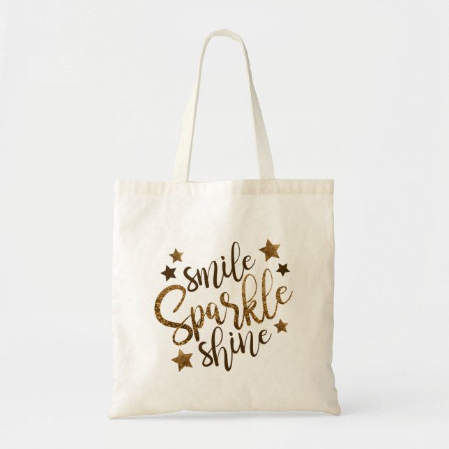 Bolso De Tela Smile Sparkle Shine Tote Bag (Frente)