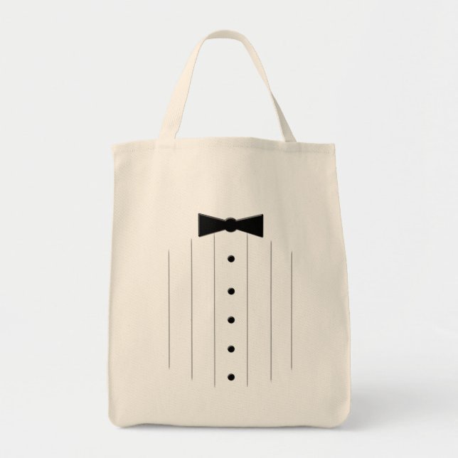 Bolso De Tela Smoking del lazo negro (Frente)