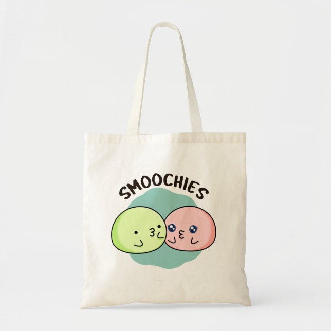 Bolso De Tela Smoochies divertidos besando a Mochi Pun (Frente)