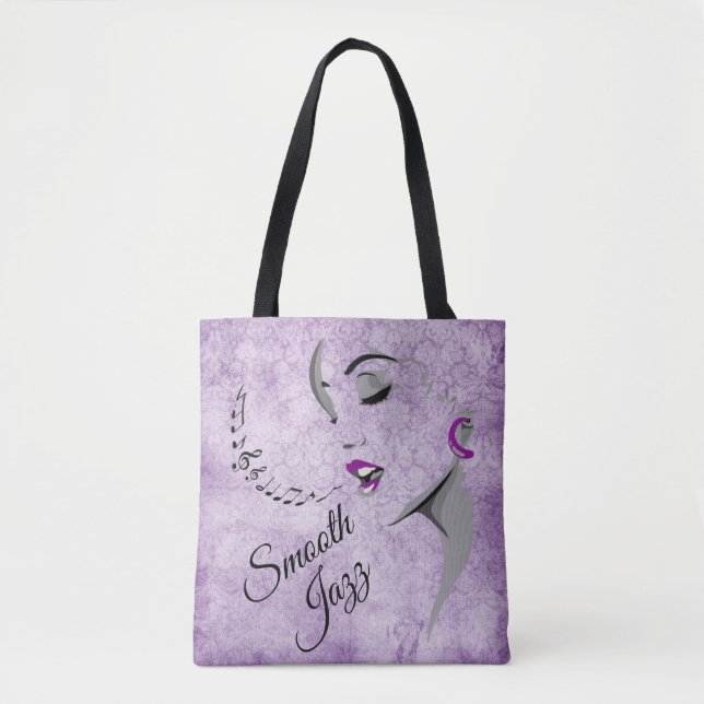 Bolso De Tela Smooth Jazz Lady Singer (Anverso)