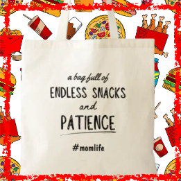 Bolso De Tela Snacks Interminables Mamá Vida Regalo Divertido pa