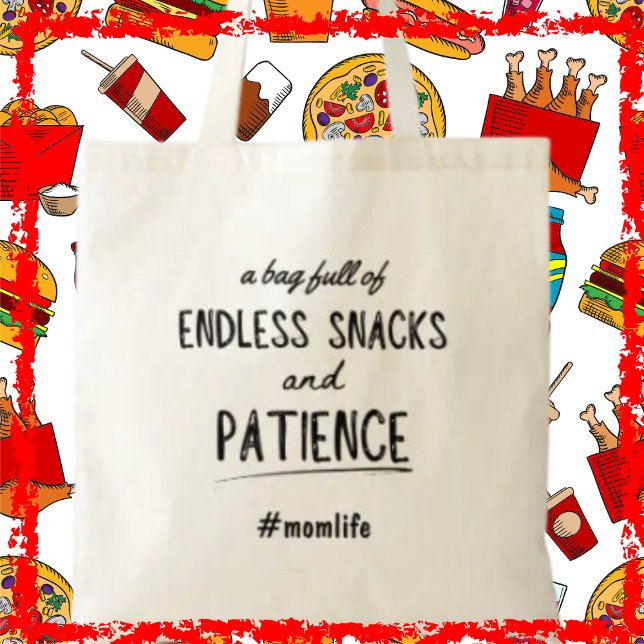 Bolso De Tela Snacks Interminables Mamá Vida Regalo Divertido pa (Say it loud and proud: mum life is an adventure!)