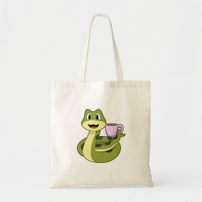 Bolso De Tela Snake con copa de café (Frente)