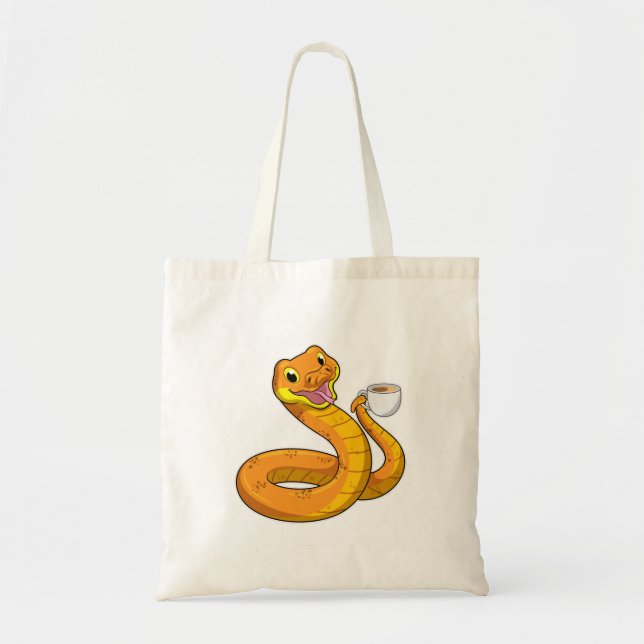 Bolso De Tela Snake con copa de café (Frente)