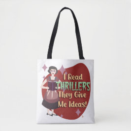 Bolso De Tela Snarky Thriller Genre Lector Retro Housewife
