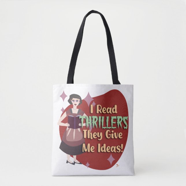 Bolso De Tela Snarky Thriller Genre Lector Retro Housewife (Anverso)