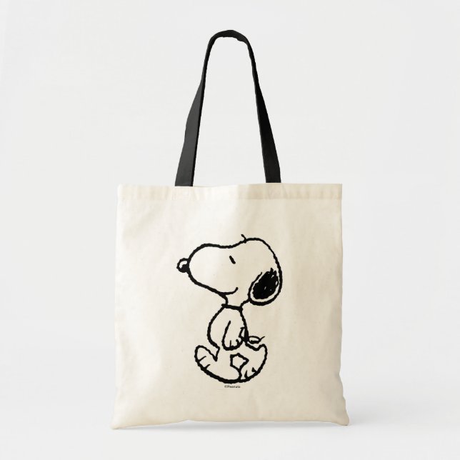 Bolso De Tela Snoopy Black & Magenta Pattern (Frente)