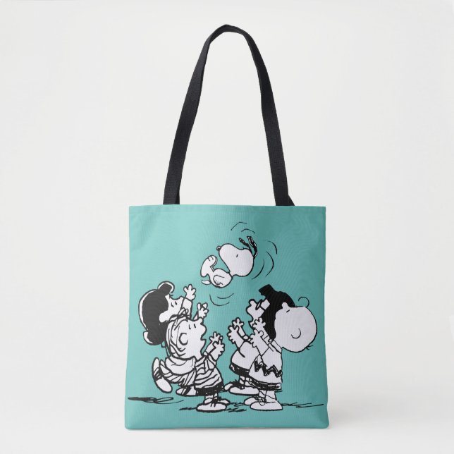 Bolso De Tela Snoopy de levantamiento de bandas de cacahuetes (Anverso)