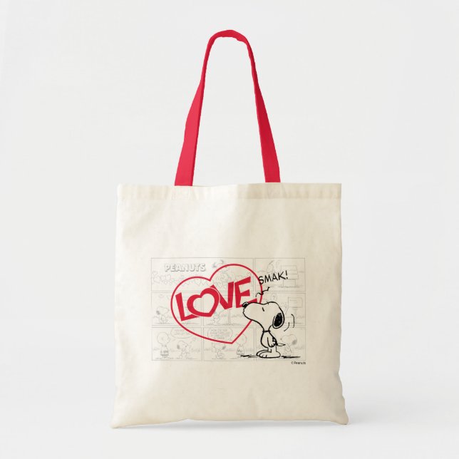 Bolso De Tela Snoopy "Love" Comic Strip Graphic (Frente)