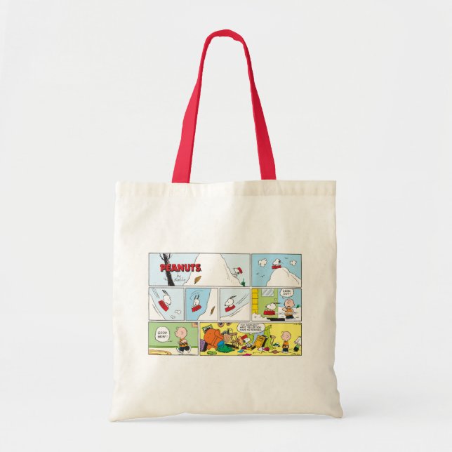 Bolso De Tela Snoopy Sled Riding Food Dish (Frente)