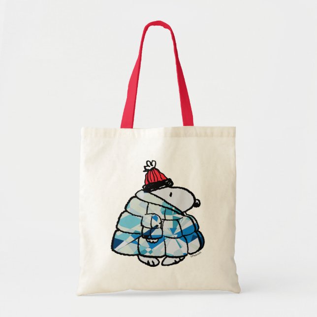 Bolso De Tela Snoopy Winter Gem Puffer Jacket Tote Bag (Frente)