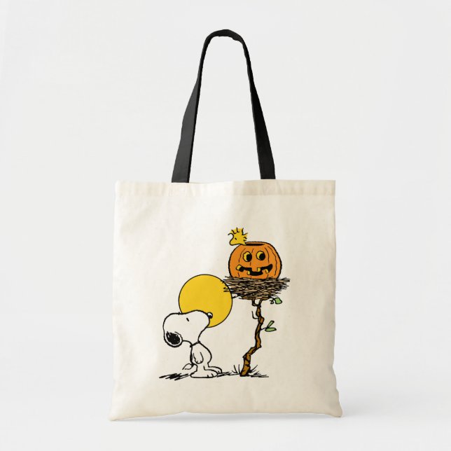 Bolso De Tela Snoopy & Woodstock Nest con Jack O' Lantern (Frente)
