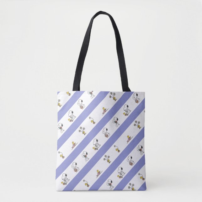 Bolso De Tela Snoopy & Woodstock Patrón de banda de Pascua (Anverso)