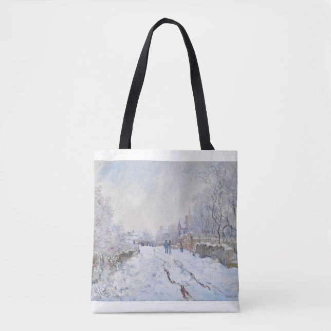 Bolso De Tela Snow at Argenteuil by Claude Monet (Anverso)
