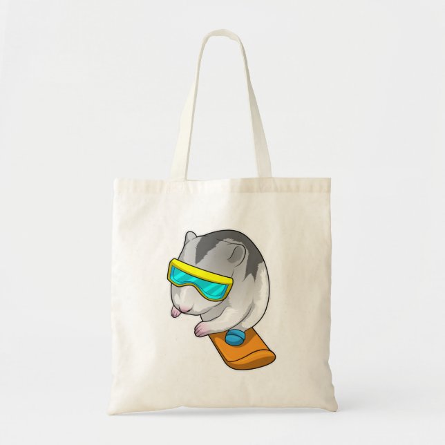Bolso De Tela Snowboarder de Hamster (Frente)