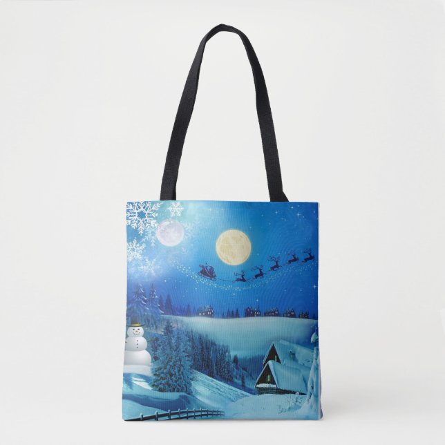 Bolso De Tela Snowley Winter Holiday Fantasy (Anverso)