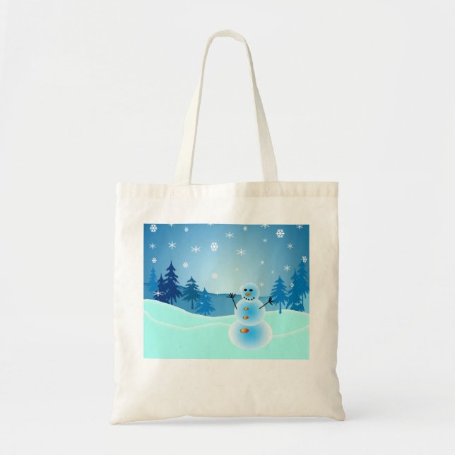 Bolso De Tela Snowman (Frente)