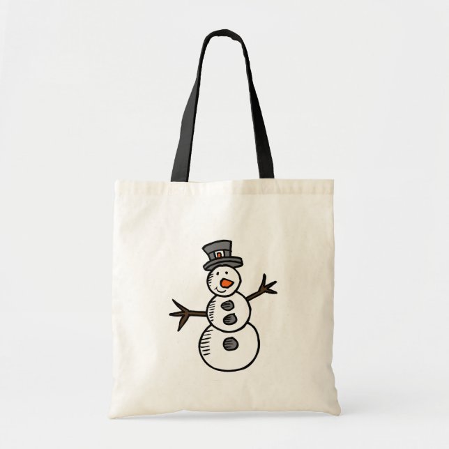 Bolso De Tela Snowman (Frente)