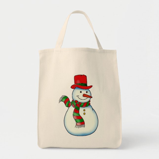 Bolso De Tela Snowman (Frente)