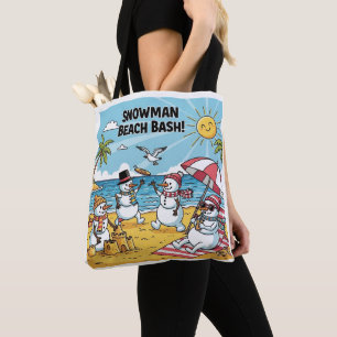 Bolso De Tela Snowman Beach Bash
