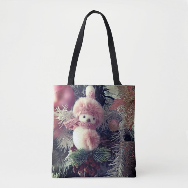 Bolso De Tela Snowman Christmas Tote Bag (Anverso)
