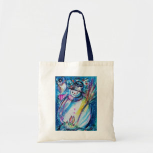 Bolso De Tela SNOWMAN CON OWL, Temporada de Invierno