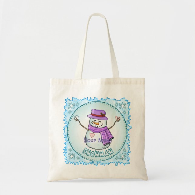Bolso De Tela Snowman espumoso (Frente)