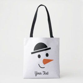 Bolso De Tela Snowman Face Design Tote Bag