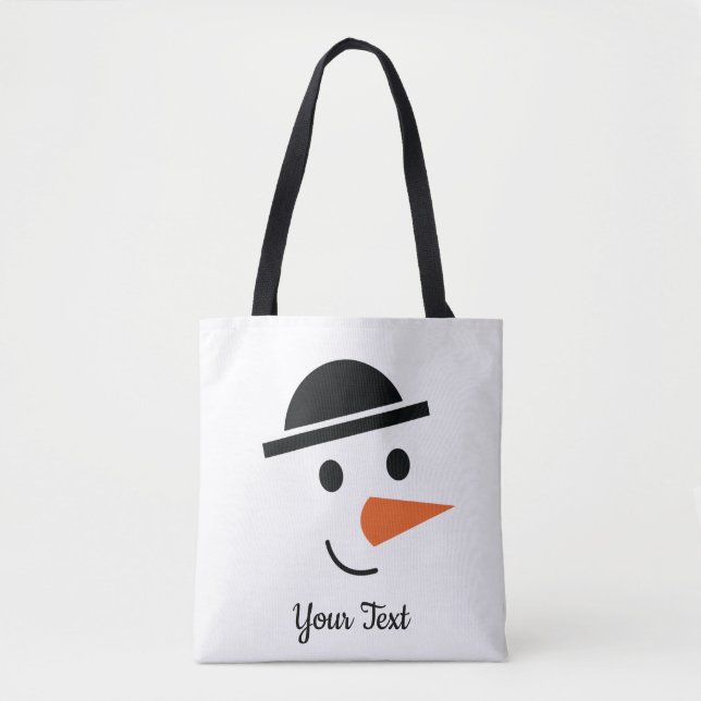 Bolso De Tela Snowman Face Design Tote Bag (Anverso)