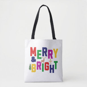 Bolso De Tela Snowman, reno de pino blanco y brillante