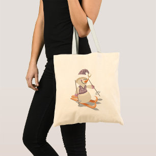 Bolso De Tela Snowman Skiing