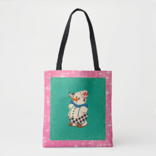 Bolso De Tela Snowman Vintage Christmas